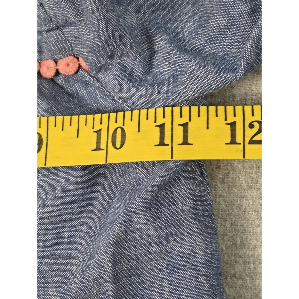 Gymboree 4T Embroidered Flower Denim Chambray Shirt Milk Maid Festival Fairy Y2K